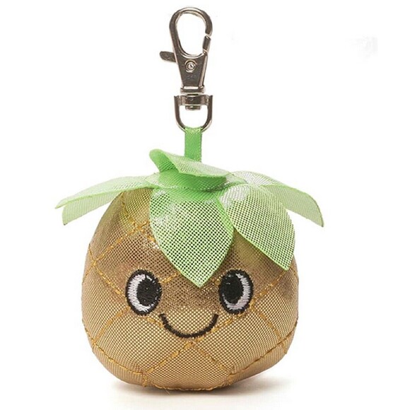 Gund Sparkle Snacks 2.25 inch Golden Pineapple Clip Keychain nwt Plush - Picture 1 of 1